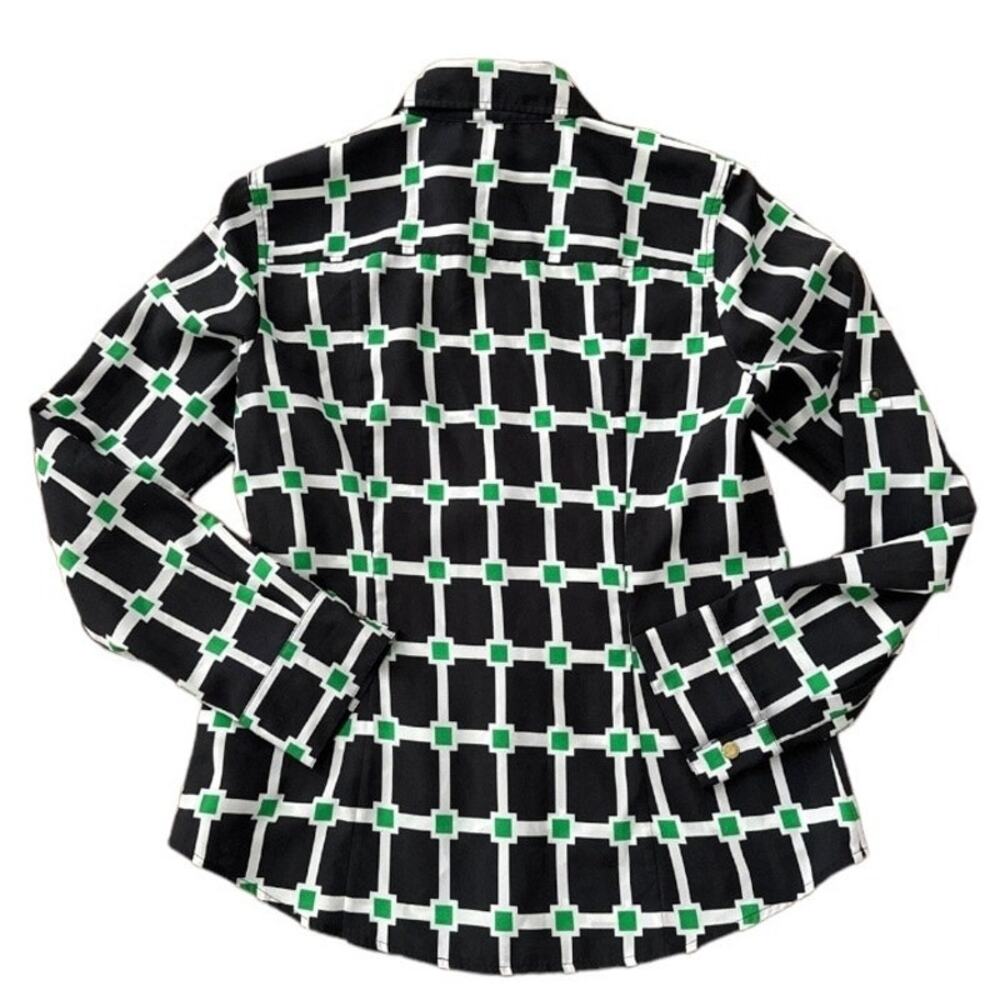 Michael Kors button down blouse navy green animal print bundle of two size small - Picture 3 of 12